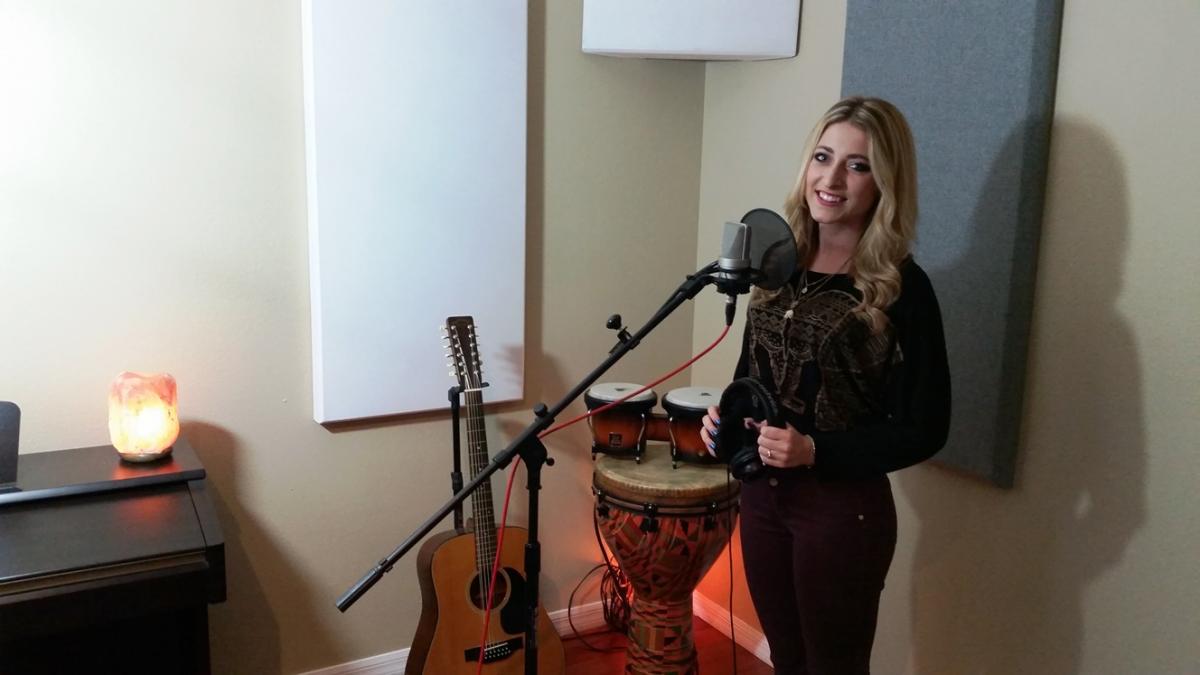 Courtney Welch in the studio