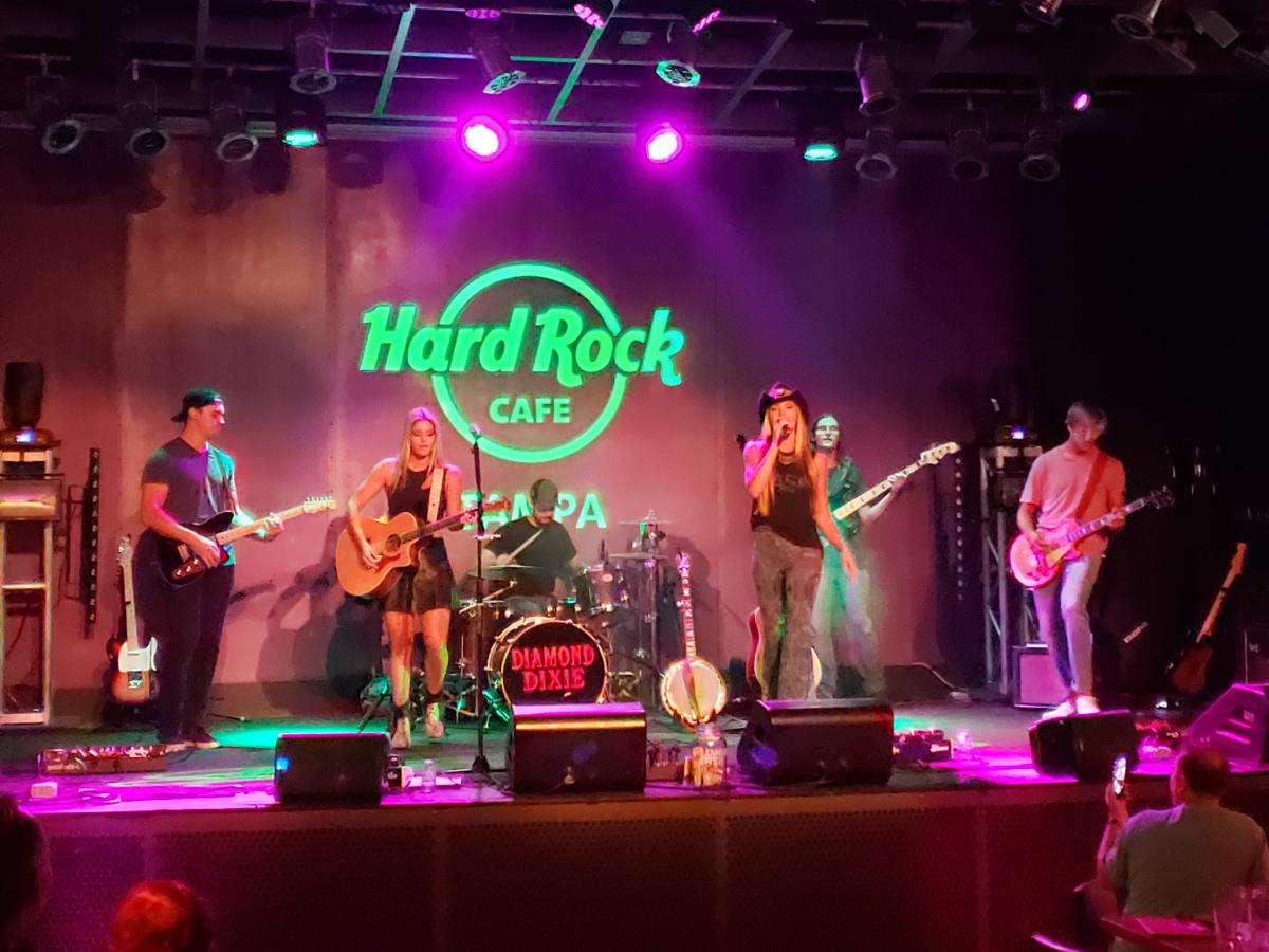 Diamond Dixie on stage at Hard Rock