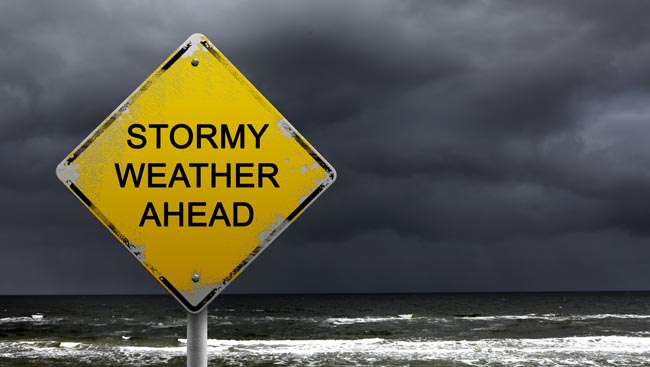 Stormy Weather Ahead sign