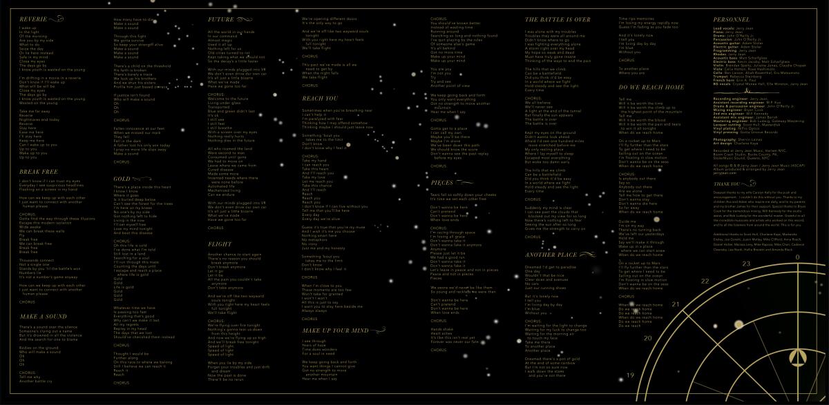 Song lyrics printed on the LP's inner gatefold
