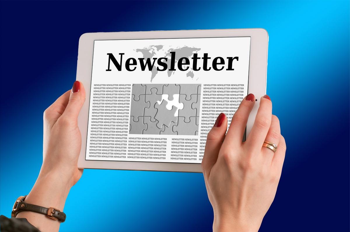 Newsletter on tablet