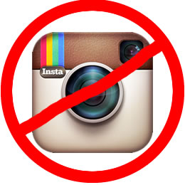 No symbol over Instagram logo