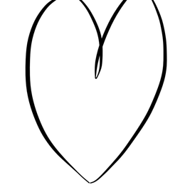 Heart drawn in black pencil on white background