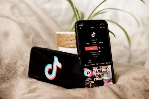 Smartphone with TikTok on the screen