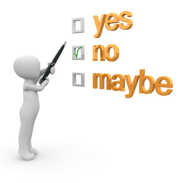 Yes No Maybe checklist