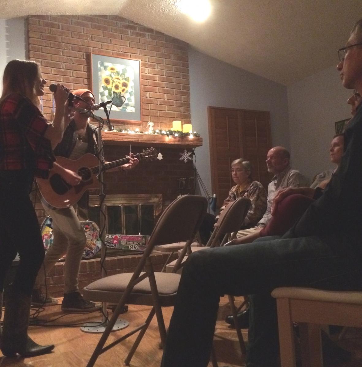 Flagship Romance performing at a Routen house concert